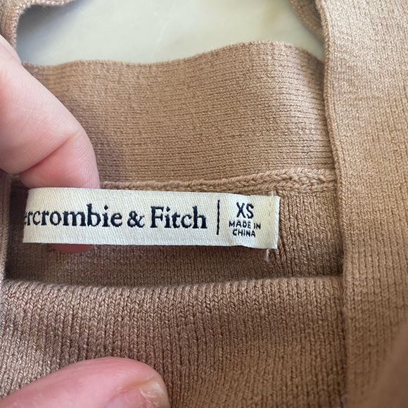 Abercrombie crossback sweater bodysuit xs tan cream tan beige - Picture 4 of 6